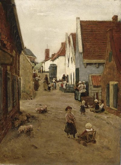 Dutch Village Street by Max Liebermann